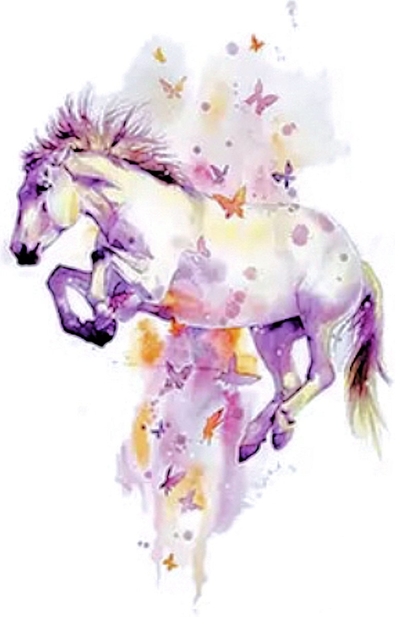 GoedeDoelen.Shop | Body Tattoo Horse Purple | Paarden Tatoeage | Horse Tattoo | Paarden Tattoo | Paardenfan | I Love Horses | Paardenmeisje | Tijdelijke Tatoeage | Neptattoo